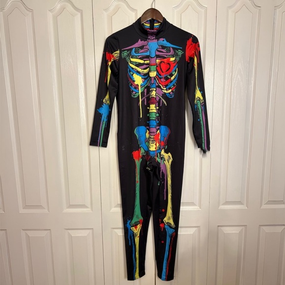 Women’s Colorful Skeleton Costume - Picture 4 of 11
